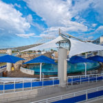 Texas State Aquarium - Exterior - Pool with Shade Enclosures